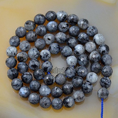 Natürliche Edelsteine, facettierte, runde Abstandshalter, lose Perlen, 4 mm bis 10 mm (6 mm, facettierter Larvikit) von mkslksbhnxl
