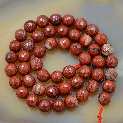 Natürliche Edelsteine, facettierte, runde Abstandshalter, lose Perlen, 4 mm bis 10 mm (8 mm, facettierter roter Jaspis) von mkslksbhnxl