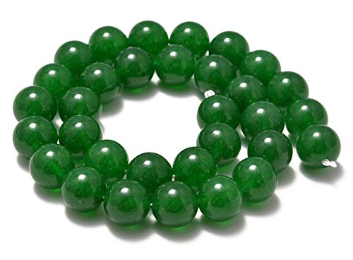 Natürliche Edelsteinperlen, glatt, rund, lose Perlen, 38,1 cm, 6 mm, 8 mm, 10 mm (6 mm, grüne Jade) von mkslksbhnxl