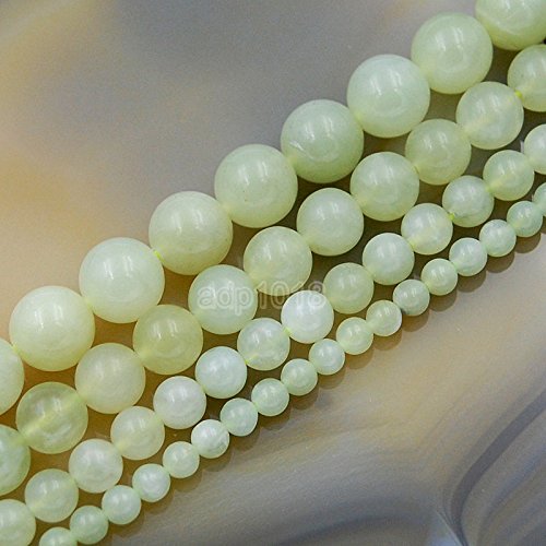 Natürliche Edelsteinperlen, glatt, rund, lose Perlen, 4 mm, 6 mm, 8 mm, 10 mm, 12 mm (4 mm, gelb-grüner Aventurin) von mkslksbhnxl