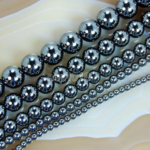 Natürliche Edelsteinperlen, glatt, rund, lose Perlen, 4 mm, 6 mm, 8 mm, 10 mm, 12 mm (4 mm, natürlicher Häma) von mkslksbhnxl