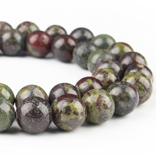 Natürliche Gemfor Drachenblutperlen für Armbänder, runde Jaspisperlen für Armbänder, 6 mm große Jaspisperlen (58–60 Stück, 6 mm, Drachenblut) von mkslksbhnxl