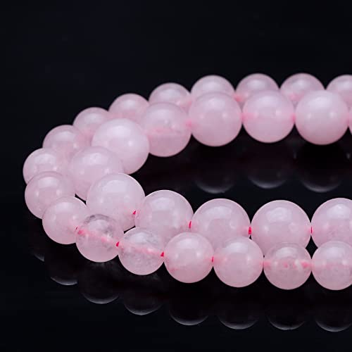 Natürliche Kristallperlen zur Schmuckherstellung, 6 mm, Rosenquarz, poliert, rund, glatte Steinperlen für Armband, Halskette, 38,1 cm von mkslksbhnxl