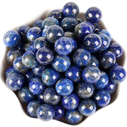 Natürliche Lapislazuli-Edelsteine, lose Abstandshalter, runde Steinperlen für Schmuckherstellung, Halsketten, Armbänder, 8 mm, 100 Stück von mkslksbhnxl