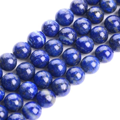 Natürliche Lapislazuli-Steinperlen, rund, lose Edelsteinperlen für Schmuckherstellung, Strang, 38,1 cm, 60 Stück Natürliche Lapislazuli-Steinperlen, rund, lose Edelsteinperlen für Schmuckherstellung, Strang, 38,1 cm, 60 Stück von mkslksbhnxl