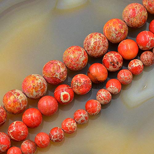 Natürliche Meeres-Sediment-Jaspis, runde Perlen, 4 mm – 12 mm (8 mm, orange) von mkslksbhnxl