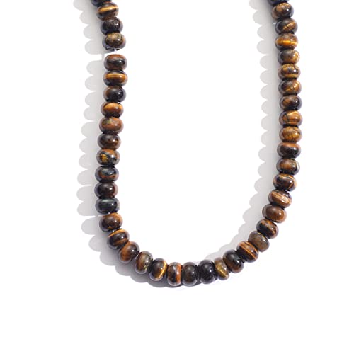 Natürliche Rondelle-Steinperlen, Tigerauge, Halbedelsteinperlen, Abakus-Perlen, handgefertigt, Edelstein für Schmuckherstellung, Armband, Halskette, 5 x 8 mm von mkslksbhnxl