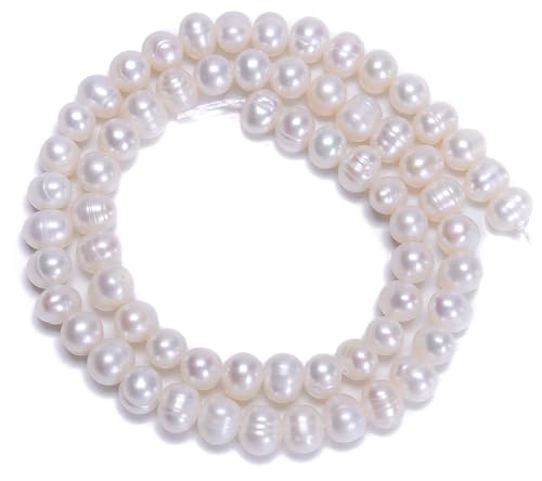 Natürliche Süßwasserperlen, rund, 4 mm, 6 mm, 8 mm, 9 mm, 10 mm, 11 mm, 12 mm (6–7 mm) von mkslksbhnxl