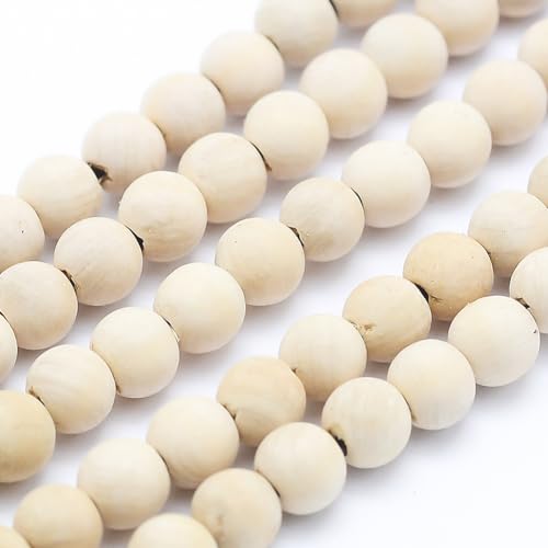 Natürliche Thuja-Holzperlen, Stränge, runde Holzperlen für selbstgemachte Schmuckherstellung, Armbänder, Halsketten, 8 mm, 50 Stück von mkslksbhnxl