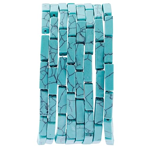 Natürliche blaue Türkis-Rechteck-Röhrenperlen, 4 x 13 mm, 38 cm/Strang, loser Halbedelstein zur Herstellung von Armbändern, Halsketten und Ohrringen von mkslksbhnxl