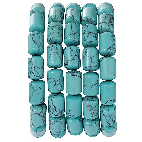Natürliche blaue Türkis-Zylinder-Röhrenperlen, 10 x 14 mm, 38 cm/Strang, loser Halbedelstein zur Herstellung von Armbändern und Halsketten von mkslksbhnxl