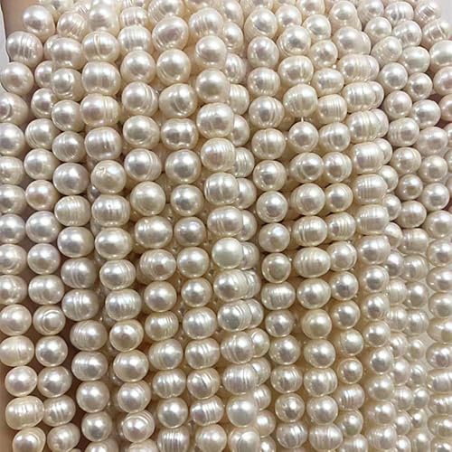 Natürliche echte Süßwasser-Zuchtperlen, 8–9 mm, kartoffelweiße Perlen, lose Perlen, ca. 36,8 cm, für Bastelarbeiten, Schmuckherstellung, DIY Natürliche echte Süßwasser-Zuchtperlen, 8–9 mm, kartoffelweiße Perlen, lose Perlen, ca. 36,8 cm, für Bastelarbeiten, Schmuckherstellung, DIY von mkslksbhnxl