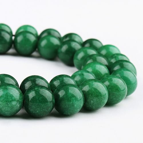 Natürliche grüne Jadeperlen für Schmuckherstellung, Edelstein-Armbänder, 6 mm, runde Kristallperlen (58–60 Stück, 6 mm, grüne Jade) von mkslksbhnxl