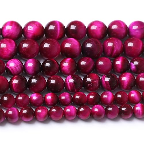 Natürliche rosa Tigerauge-Perlen, rund, 12 mm, 31 Stück, lose Perlen für die Schmuckherstellung von mkslksbhnxl