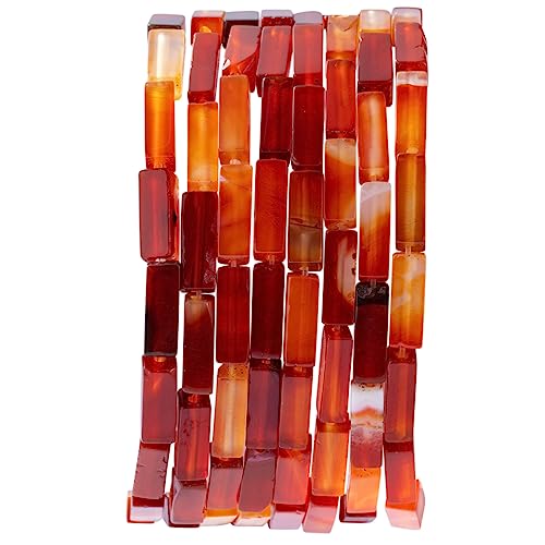 Natürliche rote Achat-Rechteck-Röhrenperlen, 4 x 13 mm, 38 cm/Strang, loser Halbedelstein zur Herstellung von Armbändern, Halsketten und Ohrringen von mkslksbhnxl