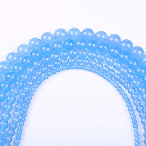 Natürliche runde gefärbte Jade-Steinperlen für Schmuckherstellung, 12 mm, Hellblau von mkslksbhnxl