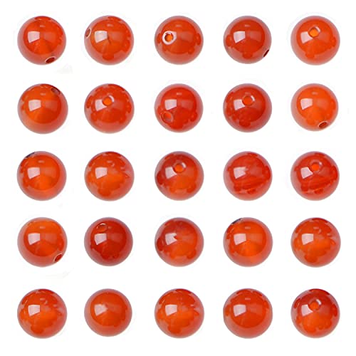 Natürliche runde lose Perlen, 8 mm, 110 Stück, für die Herstellung von 108 Mala-Gebetsperlen, Halsketten, Armbändern und Yoga-Meditation, Schmuckdesign (Karneol) von mkslksbhnxl