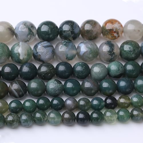 Natürlicher Moosachat-Stein, Edelstein, runde Kristall-Energie-Jade-Perlen für Schmuckherstellung, DIY, Armband, Halskette, 1 Strang, 39,4 cm, 31 Stück, 12 mm Natürlicher Moosachat-Stein, Edelstein, runde Kristall-Energie-Jade-Perlen für Schmuckherstellung, DIY, Armband, Halskette, 1 Strang, 39,4 cm, 31 Stück, 12 mm von mkslksbhnxl