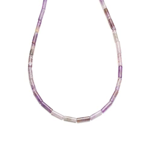 Naturstein-Perlen, 4 x 13 mm, Amethyst, Zylinder, lose Abstandshalter, Quarz-Edelsteinperlen für Schmuckherstellung, DIY, Armband, Halsketten von mkslksbhnxl