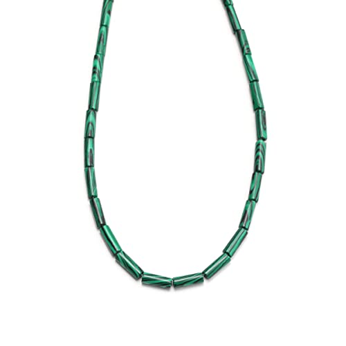 Naturstein-Perlen, 4 x 13 mm, Malachit, Zylinder, lose Abstandshalter, Quarz-Edelsteinperlen für Schmuckherstellung, DIY, Armband, Halsketten von mkslksbhnxl