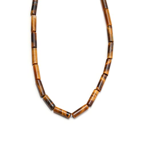 Naturstein-Perlen, 4 x 13 mm, Tigerauge, Zylinder, lose Abstandshalter, Quarz-Edelsteinperlen für Schmuckherstellung, DIY, Armband, Halsketten von mkslksbhnxl