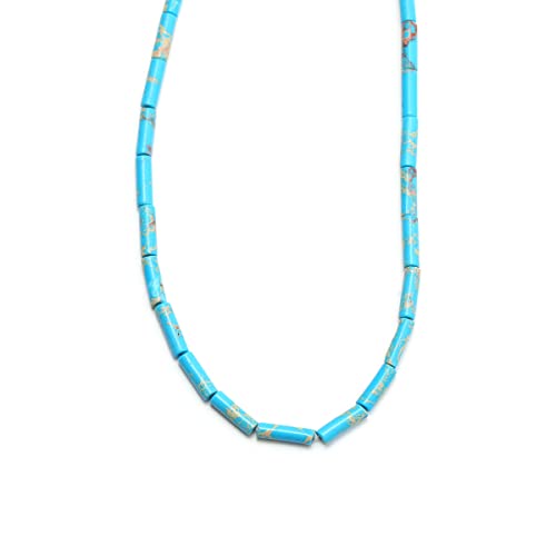 Naturstein-Perlen, 4 x 13 mm, blauer imperialer Jaspis, Zylinder, lose Abstandshalter, Quarz-Edelsteinperlen für Schmuckherstellung, DIY, Armband, Halsketten von mkslksbhnxl