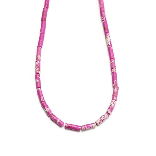Naturstein-Perlen, 4 x 13 mm, violett, imperialer Jaspis, Zylinder, lose Abstandshalter, Quarz-Edelsteinperlen für Schmuckherstellung, DIY, Armband, Halsketten von mkslksbhnxl