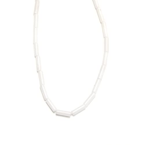 Naturstein-Perlen, 4 x 13 mm, weißer Jaspis, Zylinder, lose Abstandshalter, Quarz-Edelsteinperlen für Schmuckherstellung, DIY, Armband, Halsketten von mkslksbhnxl