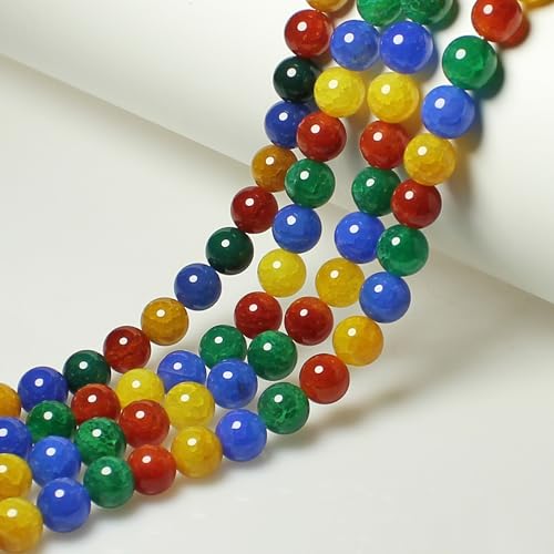 Naturstein-Perlen, rund, gemischte Farben, Drachenader-Achat, lose Edelstein-Perlen für Schmuckherstellung, Armband, Halskette, Ohrringe, Anhänger, 10 mm, 38 Stück Naturstein-Perlen, rund, gemischte Farben, Drachenader-Achat, lose Edelstein-Perlen für Schmuckherstellung, Armband, Halskette, Ohrringe, Anhänger, 10 mm, 38 Stück von mkslksbhnxl