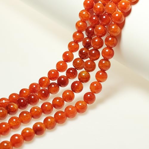 Natursteinperlen, 8 mm, roter Drachenader-Achat, lose Edelstein-Perlen für Schmuckherstellung, Armband, Halskette, Ohrringe, Anhänger, 43 Stück Natursteinperlen, 8 mm, roter Drachenader-Achat, lose Edelstein-Perlen für Schmuckherstellung, Armband, Halskette, Ohrringe, Anhänger, 43 Stück von mkslksbhnxl