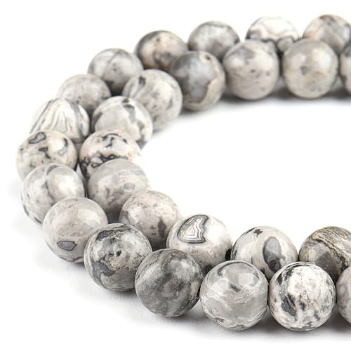 Natursteinperlen, Edelsteinperlen zur Schmuckherstellung – Kristallperlen für Armbänder, 10 mm Kristallperlen, runde Perlen zum Basteln von mkslksbhnxl