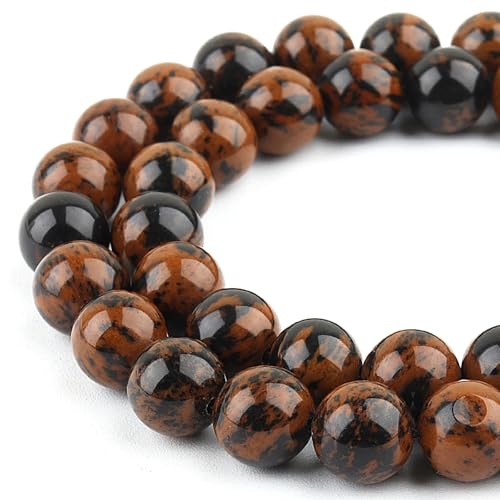 Natursteinperlen, Edelsteinperlen zur Schmuckherstellung – Kristallperlen für Armbänder, 10 mm Perlen, runde Perlen zum Basteln von mkslksbhnxl