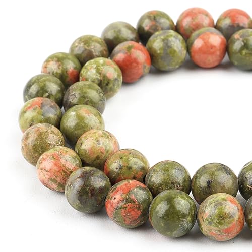 Natursteinperlen, Edelsteinperlen zur Schmuckherstellung – Kristallperlen für Armbänder, 10 mm Perlen, runde Perlen zum Basteln von mkslksbhnxl
