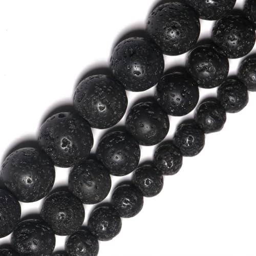 Natursteinperlen für Schmuckherstellung, 8 mm, natürlicher Vulkangestein, schwarze Lavasteine, lose Perlen, Armbandherstellung Natursteinperlen für Schmuckherstellung, 8 mm, natürlicher Vulkangestein, schwarze Lavasteine, lose Perlen, Armbandherstellung von mkslksbhnxl