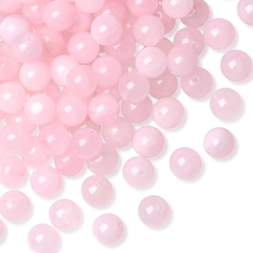 Rosenquarz-Perlen, 8 mm, natürliche Kristallperlen, rund, Polierstein, echte Edelsteine für DIY-Schmuckherstellung, 47 Stück von mkslksbhnxl