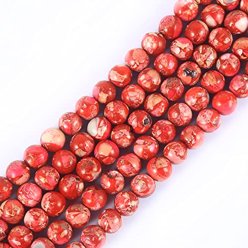 Rote imperiale Jaspisperlen, 47 Stück, 8 mm, lose Edelsteine, Lochgröße 1 mm, glatte Perlen für Armbänder, Halsketten, Ohrringe, Schmuckherstellung Rote imperiale Jaspisperlen, 47 Stück, 8 mm, lose Edelsteine, Lochgröße 1 mm, glatte Perlen für Armbänder, Halsketten, Ohrringe, Schmuckherstellung von mkslksbhnxl