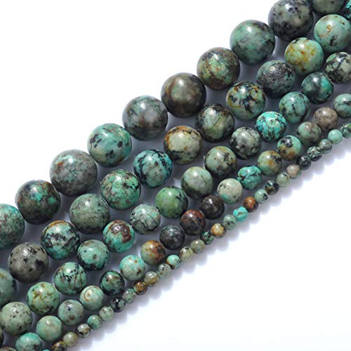 Ruilong natürliche afrikanische Türkisperlen für Schmuckherstellung, 2 mm, 3 mm, 4 mm, 6 mm, 8 mm, 10 mm, 12 mm von mkslksbhnxl