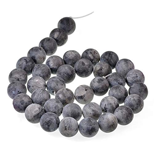 Runde Abstandshalter-Perlen aus natürlichem, mattem Edelstein, 10 mm, Larvikit-Labradorit Runde Abstandshalter-Perlen aus natürlichem, mattem Edelstein, 10 mm, Larvikit-Labradorit von mkslksbhnxl