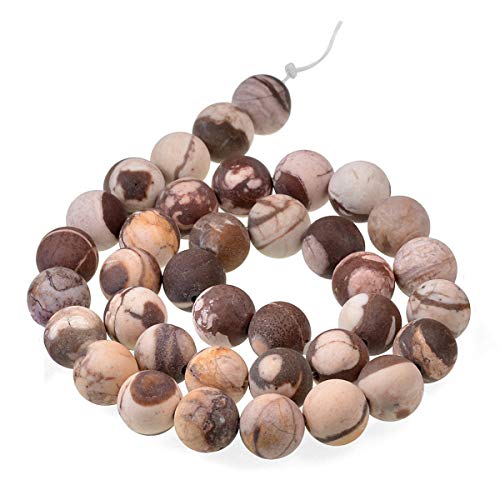 Runde Abstandshalter-Perlen aus natürlichem, mattem Edelstein, 10 mm, Zebra-Jaspis Runde Abstandshalter-Perlen aus natürlichem, mattem Edelstein, 10 mm, Zebra-Jaspis von mkslksbhnxl