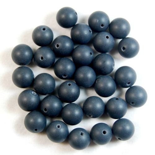Runde Abstandshalter aus natürlichem Edelstein, lose Perlen, 6 mm, 100 Stück, mattschwarzer Onxy von mkslksbhnxl