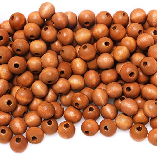 Runde Holzperlen für Schmuckherstellung, 12 mm, hellbraune Abstandshalter für handgefertigte Projekte, 3 mm Loch, 300 Stück Runde Holzperlen für Schmuckherstellung, 12 mm, hellbraune Abstandshalter für handgefertigte Projekte, 3 mm Loch, 300 Stück von mkslksbhnxl