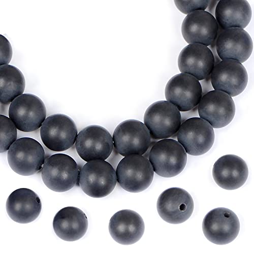 Runde lose Perlen aus natürlichem Edelstein, 38,1 cm, für Armbänder, Halsketten, Ohrringe, Schmuckherstellung, Basteln, DIY (4 mm, mattschwarzer Onyx) von mkslksbhnxl