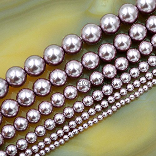 Tschechische Glasperlen, rund, 3 mm, 4 mm, 6 mm, 8 mm, 10 mm, 12 mm (6 mm, Lavendelviolett) von mkslksbhnxl
