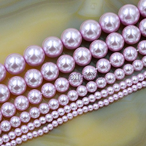 Tschechische Glasperlen, rund, 3 mm, 4 mm, 6 mm, 8 mm, 10 mm, 12 mm (8 mm, Hellviolett) von mkslksbhnxl