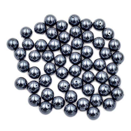 Tschechische Glasperlen, rund, lose Perlen, 10 mm, Dunkelgrau, 150 Stück von mkslksbhnxl