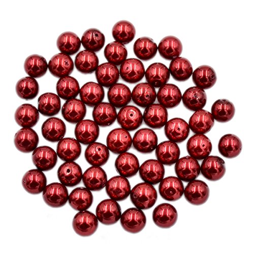 Tschechische Glasperlen, rund, lose Perlen, 12 mm, Bordeauxrot, 100 Stück von mkslksbhnxl