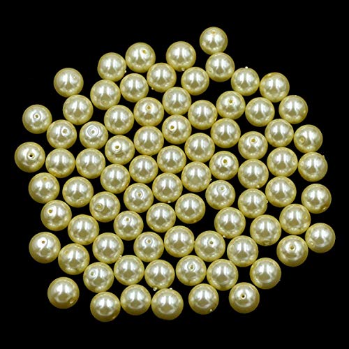 Tschechische Glasperlen, rund, lose Perlen, 12 mm, Hellgold, 100 Stück von mkslksbhnxl