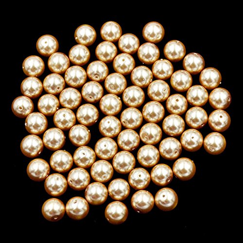 Tschechische Glasperlen, rund, lose Perlen, 4 mm, Champagner, 200 Stück von mkslksbhnxl