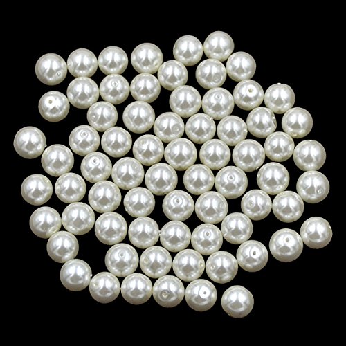 Tschechische Glasperlen, rund, lose Perlen, 8 mm, cremefarben, 200 Stück von mkslksbhnxl