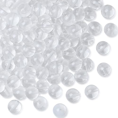 US-MKL-CB-04WH2 klare Quarz-Kristallperlen, 8 mm, natürliche Kristall-Perlen, runde Polierstein-Perlen, echte Edelsteine für DIY-Schmuckherstellung, 47 Stück von mkslksbhnxl
